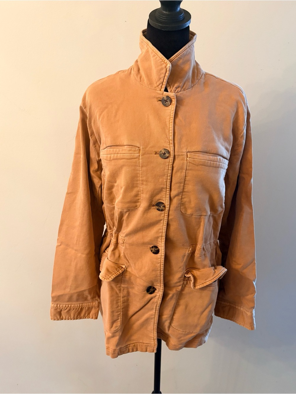 J. Jill Women's Utility Jacket in Warm Tan Boho Chic Outdoors Minimalist Indie